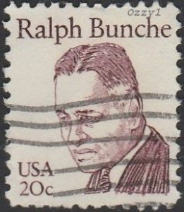 USA #1860 1982 20c Ralph Bunch USED-F-NH.