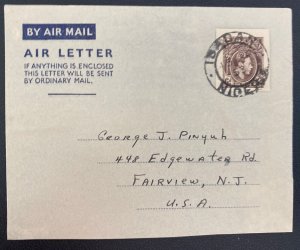 1953 Badan Nigeria Air Letter Cover To Fairview NJ Usa