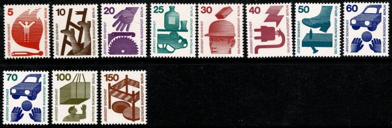 GERMANY BERLIN 1971-74 ACCIDENT PREVENTION SET MINT (NH) SG B396-406 P.14 SUPERB