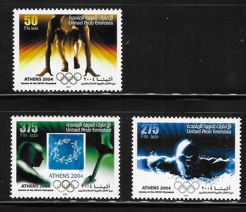 United Arab Emirates UAE 2004 Olympics Athens Sc 770, 772-773 MNH A2042