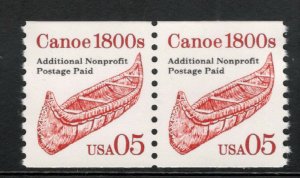 2454 Canoe Precanceled Pair Mint/nh Free Shipping