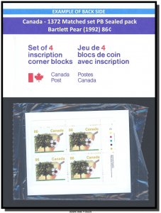 Canada - 1372 Matched set PB Sealed pack - Bartlett Pear (1992) 86¢