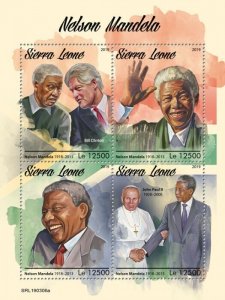 SIERRA LEONE - 2019 - Nelson Mandela - Perf 4v Sheet - Mint Never Hinged