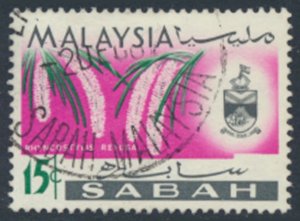 Sabah Malaysia SC# 22 Used   Orchids Flowers   see details & scans