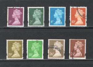 Great Britain #MH245-247, MH250, MH254-257    VF, Used, CV $7.60 .... 2481241