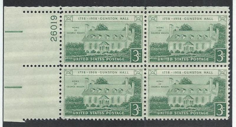 UNITED STATES SC#1108 PL#26019 UL VF/MNH B/4 1958