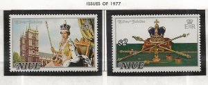 NIUE Sc 194-5+195a NH issue of 1977 - QUEEN ELIZABETH II