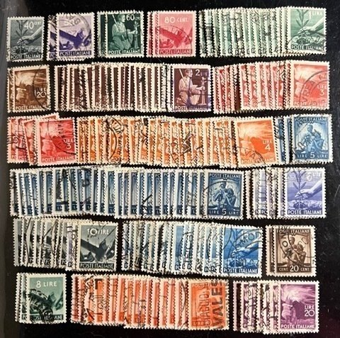 Italy Scott# 464...488 Used F/VF Lot of 255 Cat $51.15