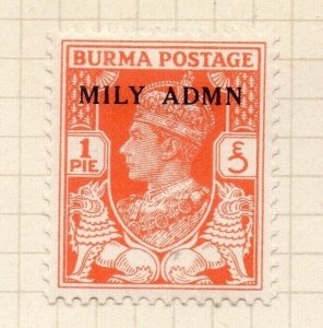 Burma 1945 GVI Early Issue Fine Mint Hinged 1p. Optd NW-198651