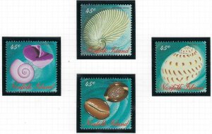 Norfolk Is 602-05 MNH 1996 Sea Shells (ak3439)