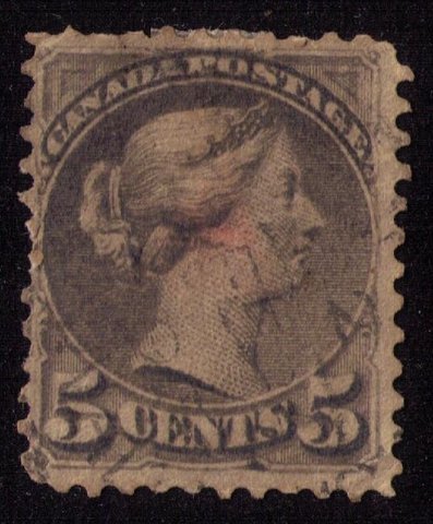 CANADA Sc #38 SLATE GREEN  Used F-VF