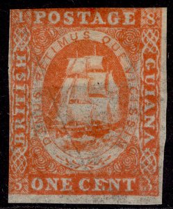 BRITISH GUIANA QV SG11, 1c vermilion, M MINT. Cat £7500. ORIGINAL PRINTING