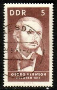 Georg Herwegh, Poet, DDR stamp SC#936 used