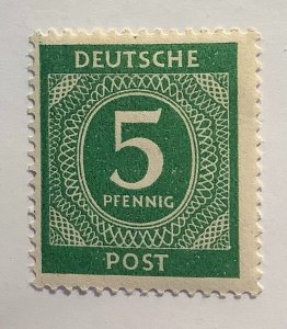 Germany 1946 Scott 534 MH -  5pf, Numeral