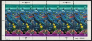 UN New York Whales Fish Marine Life Clean Oceans Sheetlet of 6 pairs 1992