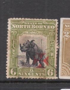 North Borneo SG 194 Rhino VFU (6deh)