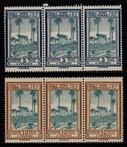 French Guiana 1929 Postage Due, 5c & 10c Block of three [Mint]