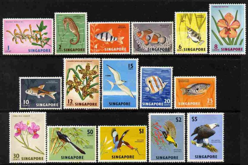 Singapore 1962-66 Pictorial definitive set complete 16 va...