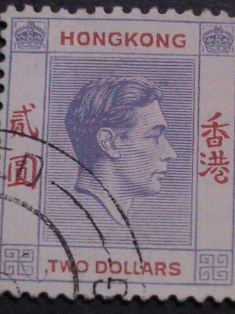 ​HONG KONG-1946 SC#164B-76 YEARS OLD-KING GEORGE VI-$2 USED-VF-FANCY CANCEL