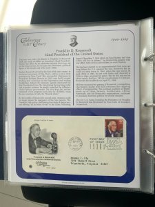 FDC CELEBRATING 20th CENTURY 1933 franklin roosevelt 32nd president of the us