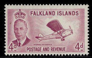 FALKLAND ISLANDS GVI SG177, 4d reddish purple, NH MINT. Cat £13.