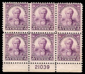 USA 725 Mint (NH) Plate Block of 6 (minor gum disturb)