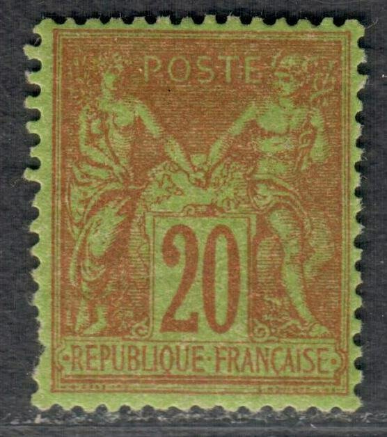 $France Sc#98 M/LH/F-VF, type II, pulled perf, Cv. $37.50