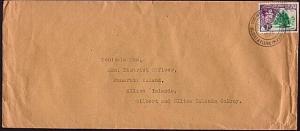 GILBERT & ELLICE IS 1945 GVI 1d on local commercial cover ex Tarawa........33753