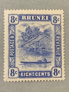 Brunei: 1916 8c ultramarine, unused.  Scott 26.  CV $8.00.     SG 50