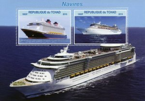 Chad Ships Stamps 2016 MNH Cruise Ship Boats Nautical 2v M/S