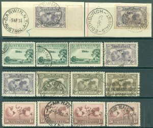 EDW1949SELL : AUSTRALIA 1929-34 Sc #C1(3x), C2(5x), C3(2x), C4(4x) Used Cat $125