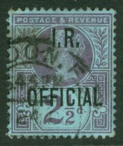 SG O14 2½d IR official. Fine used with a London CDS CAT £30