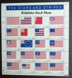 BOBPLATES #3403 Stars and Stripes Sheet F-VF NH SCV=$15 ~ See Details for #s/Pos