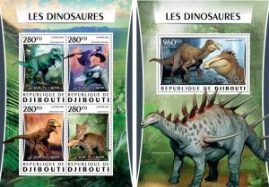 Djibouti Dinosaurs Prehistoric Animals Fauna MNH stamp set