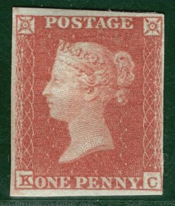 GB 1841 PENNY RED QV SG.8a 1d Red-Brown/Very Blue Paper (KC) Mint c£700 PRED22