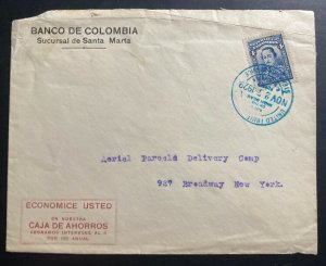 1929 Colombia SS Sixaola Paqueboat United Fruit CO Bank Cover To Broadway NY USA