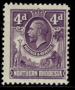 NORTHERN RHODESIA GV SG6, 4d violet, M MINT. 