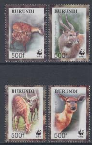 XG-BA809 BURUNDI - Wwf, 2004 Wild Animals, Sitatunga MNH Set