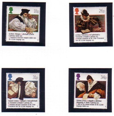 Great Britain Sc 1205-1208 1988 Welsh Bible stamp set mint NH