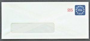 US 1988 Sc. #U611 stamped window envelope, mint entire, very good shape