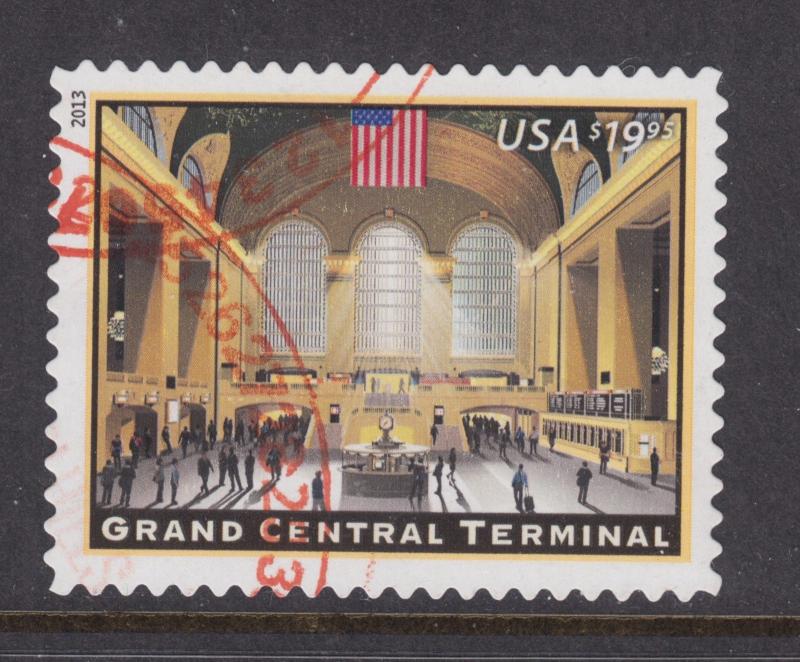 US Sc 4739 used 2013 $19.95 Grand Central Terminal, red cancel, VF