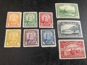 Canada Scott 149-157 Mint Partial Set