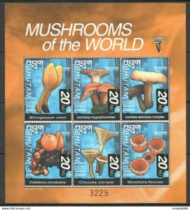 Bhutan Nature Flora Mushrooms Of The World 1Kb ** Stamps Pk260