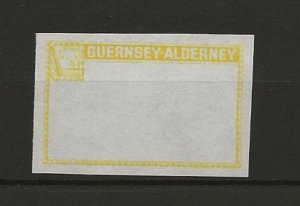 GB Alderney  local issue Commodore 1967 6d  Def, imperf, missing centre  MNH