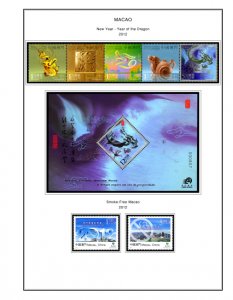 COLOR PRINTED MACAO 2011-2020 STAMP ALBUM  PAGES (122 illustrated pages)