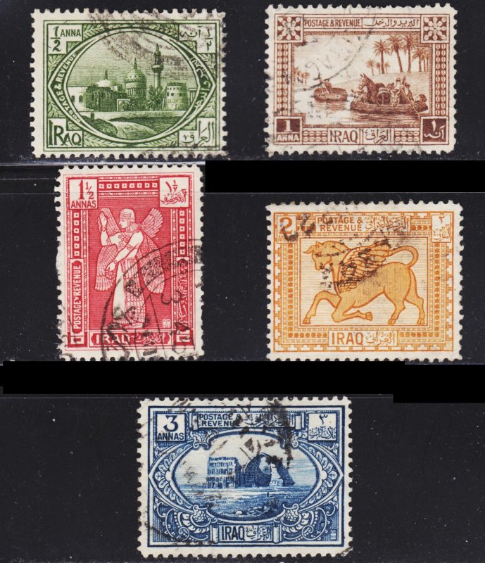 Iraq Scott 1-5 F to VF used.