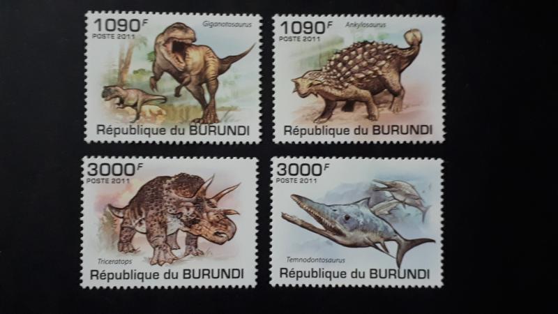 Burundi 2011. - Prehistoric animals ** MNH complete set (perforated)