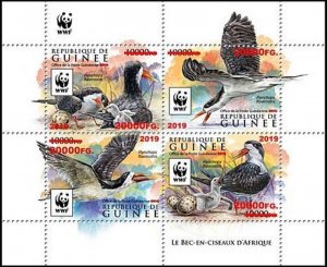 Guinea - 2019 Skimmer WWF Ovpt - 4 Stamp Sheet - GU190123a1