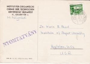 Hungary 1963 Card 20fl. Trolley Bus Debrecen to USA. printed matter