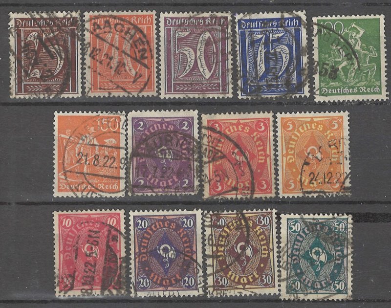 COLLECTION LOT # 4489 GERMANY 13 STAMPS WMK 126 1921+ CV+$28